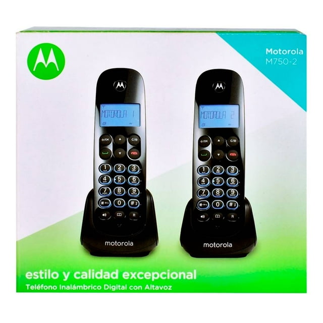Teléfonos Inalámbricos Motorola M750-2 Negro 2 Piezas