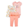 thumbnail image 1 of Conjunto Child Of Mine Carter's Niña 6 a 9 Meses Rayas y Flores 3 Piezas, 1 of 4