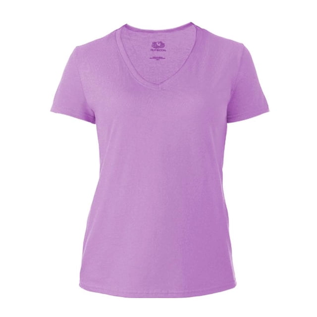 Playera Fruit of the Loom Talla CH Cuello V Básica Lisa Lila
