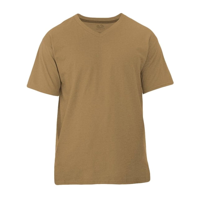 Playera Fruit of the Loom Talla CH Cuello V Casual Lisa Café