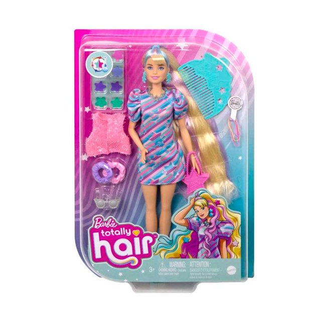 Muñeca Barbie Fashion and Beauty Totally Hair Vestido de Estrellas