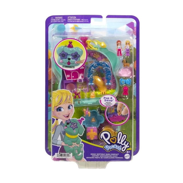 Set de Juego Polly Pocket Compacto Fiesta de Cumpleaños de Perrito