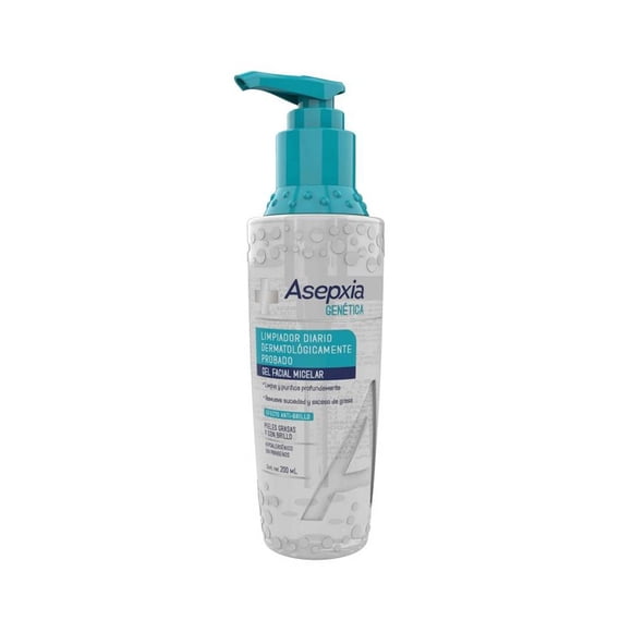 Gel facial micelar Asepxia Genética efecto anti-brillo 200 ml