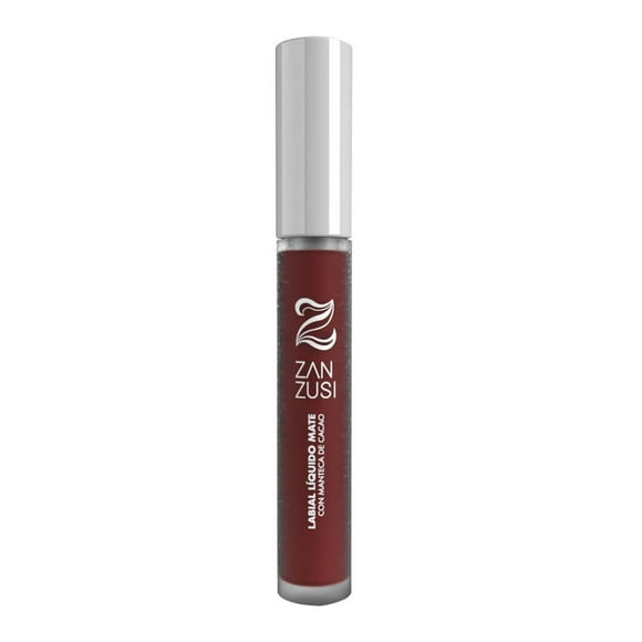 Labial líquido Zan Zusi mate con manteca de cacao tono 05 vino 1.6 g