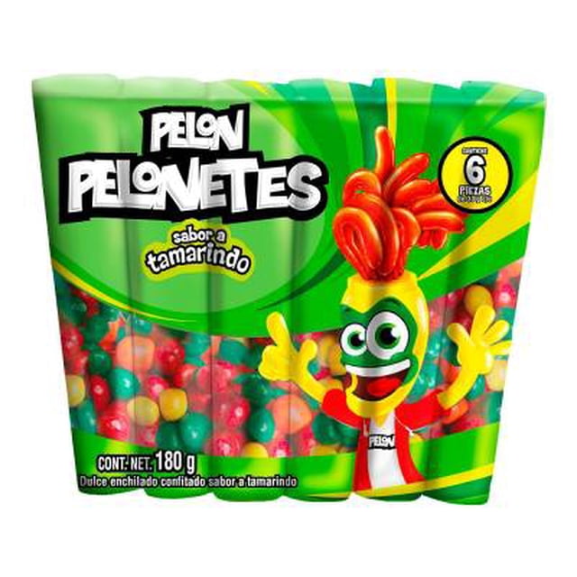 Dulce enchilado confitado Pelon Pelonetes sabor tamarindo 6 piezas de 30 g