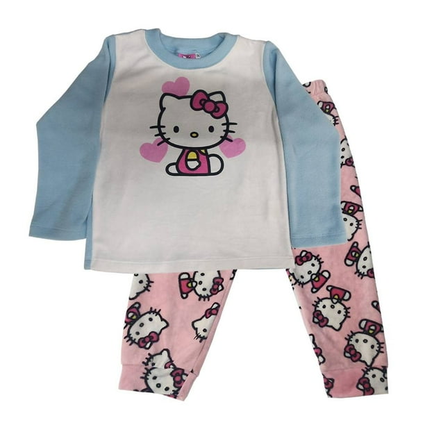 pijamas vicky pantalones pijama de hello kitty niña Pijama Hello Kitty Niña 3X con Pantalón Azul y Rosa Piezas