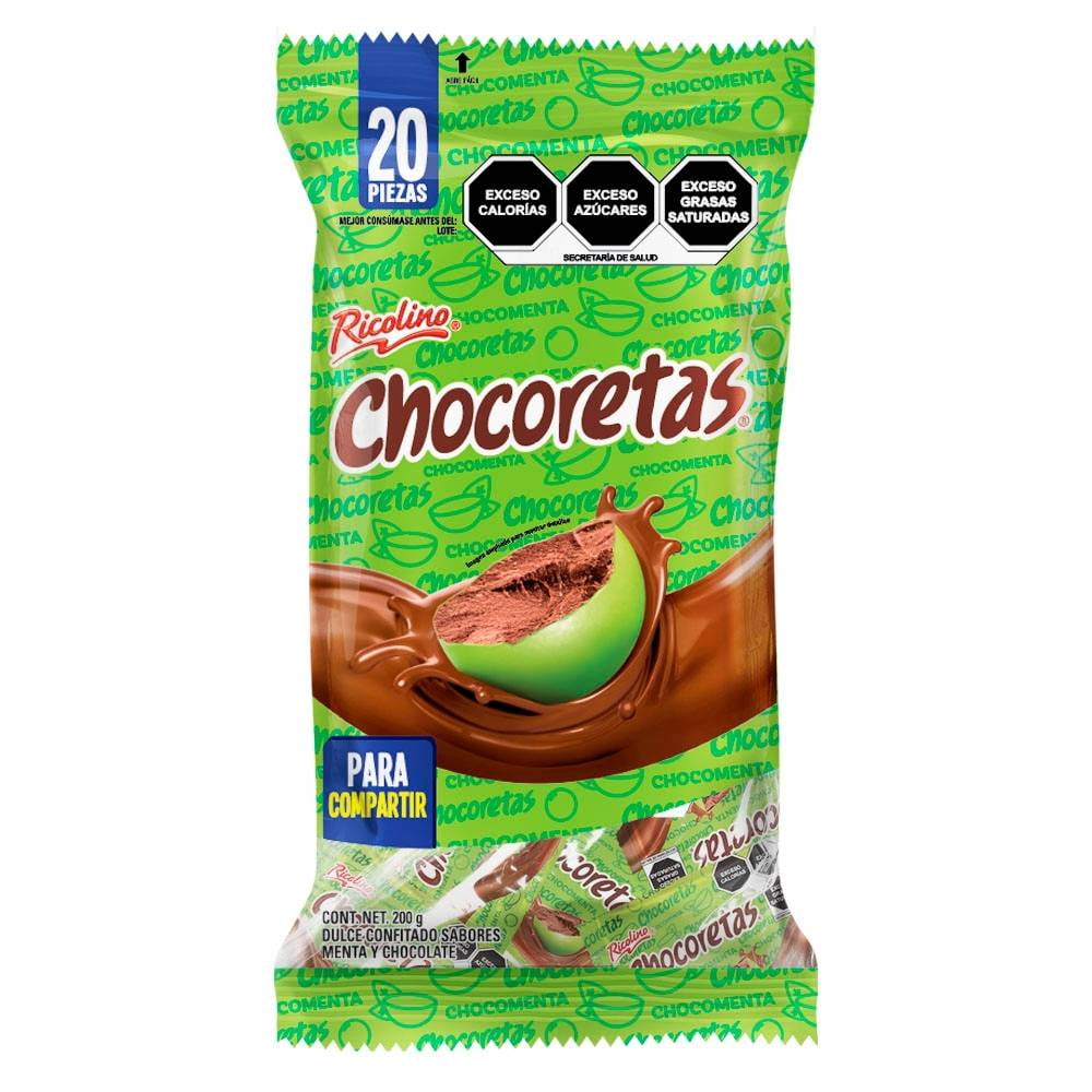 Dulce Ricolino Chocoretas Menta Y Chocolate 20 Pzas Bodega Aurrera 