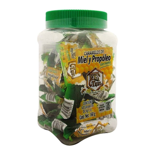 Caramelos La Tía Trini de miel y propóleo con menta 40 pzas de 4 g c/u