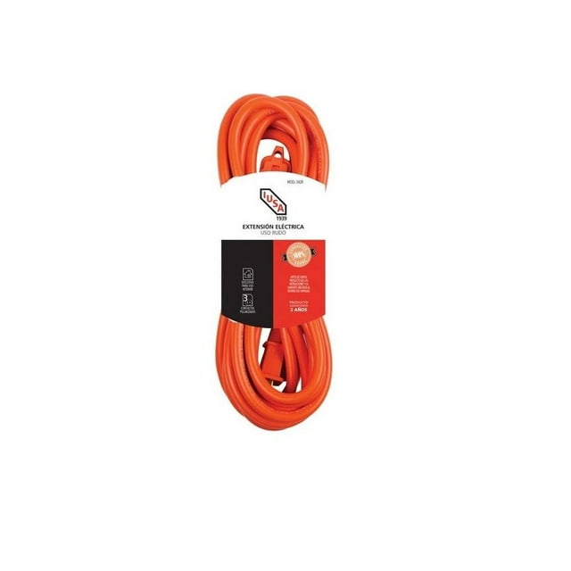 Extensión Eléctrica Iusa Hecha de Cobre 5 mts Naranja