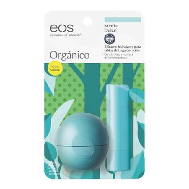 Bálsamo para labios Eos Evolution of Smooth orgánico menta dulce 1 paquete con 2 pzas