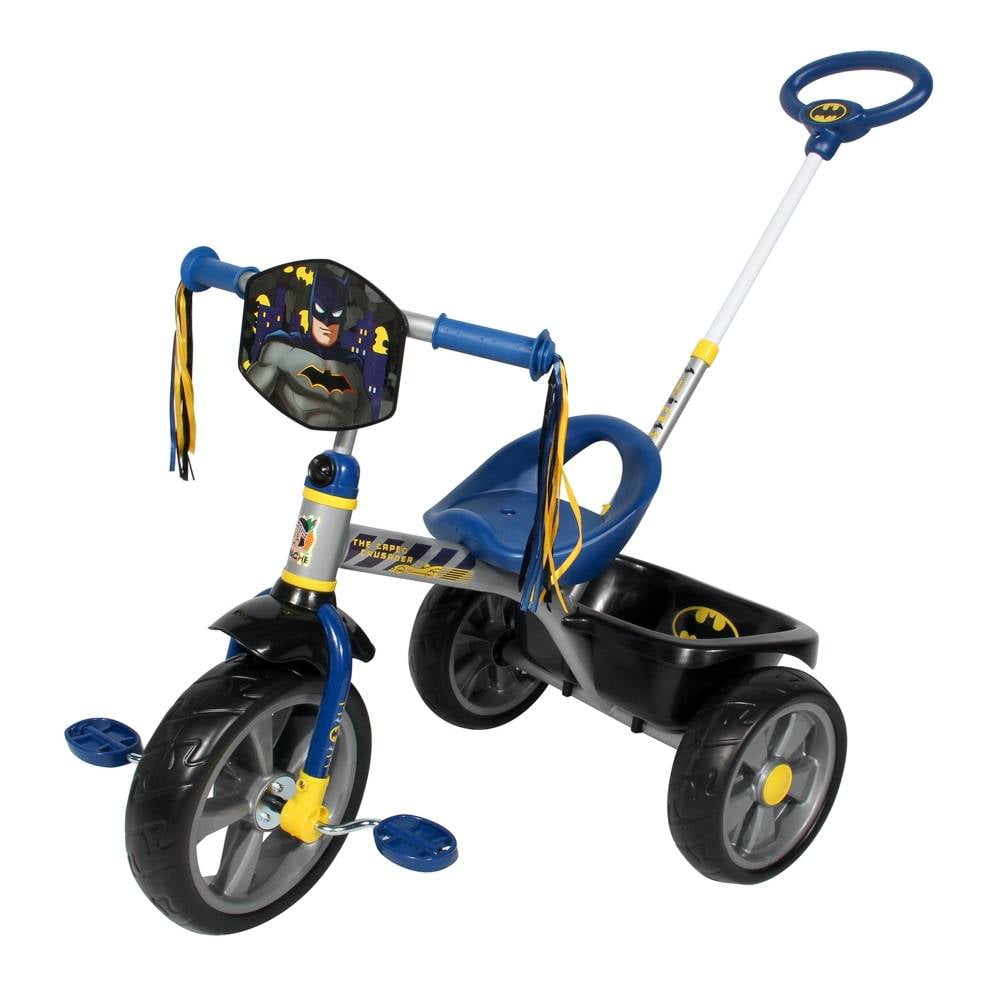 Triciclo Apache Batman Grande Deluxe con Barra de Empuje Azul