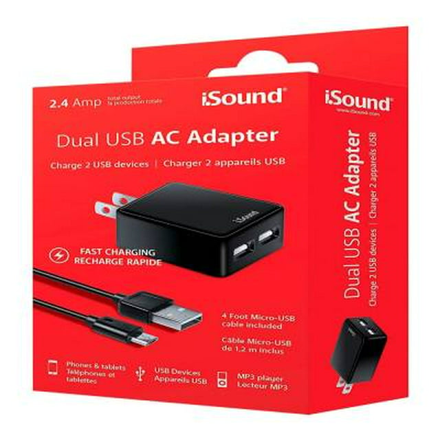 Cargador de Pared iSound Dual Negro