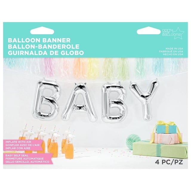 Globos North Star Balloons 16' Baby Plata