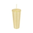 thumbnail image 1 of Vaso con Popote Holiday Time Texturizado 770ml Dorado, 1 of 2