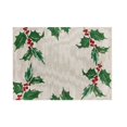 thumbnail image 1 of Mantel Holiday Time Individual Diseño de Hojas Noche Buena con Textura Beige, 1 of 4