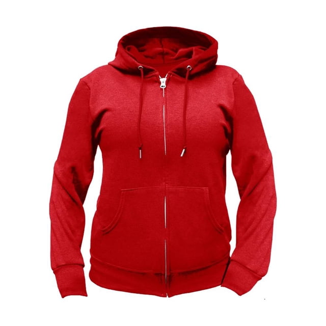 Sudadera para Mujer Fuit Of The Loom Talla M Sudadera c/cierre y Capucha Rojo
