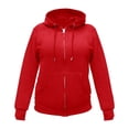 thumbnail image 3 of Sudadera para Mujer Fuit Of The Loom Talla M Sudadera c/cierre y Capucha Rojo, 3 of 4