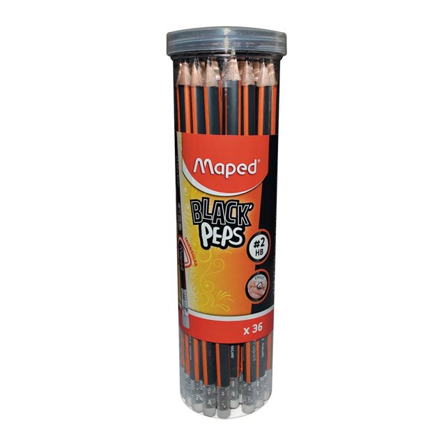 Lápices de Grafito Maped Black Peps Número 2 HB 36 pzas