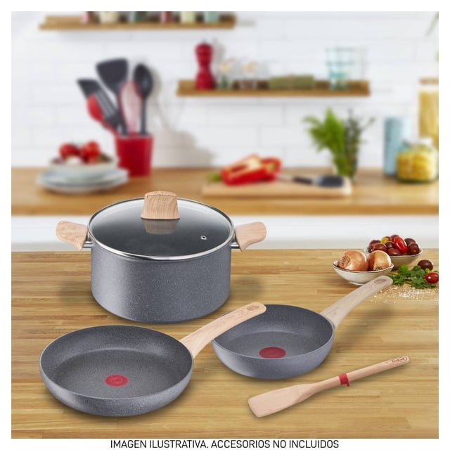Batería de Cocina T-Fal Natural Force 5 Piezas Gris G2669282