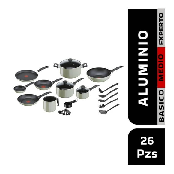 Batería de Cocina T-Fal Supercook B929SZ84 26 piezas Verde