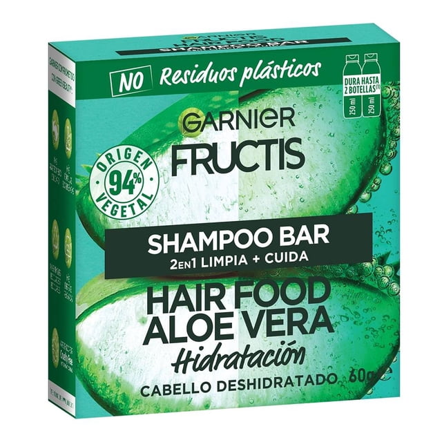 Shampoo bar Garnier Fructis 2 en 1 hair food aloe vera hidratación 60 g