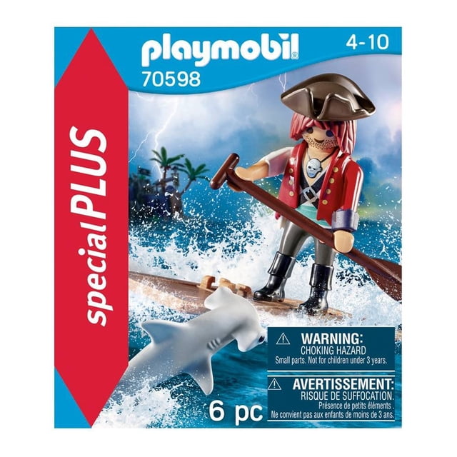 Set de Juego Playmobil Pirata y Tiburón 6 Piezas
