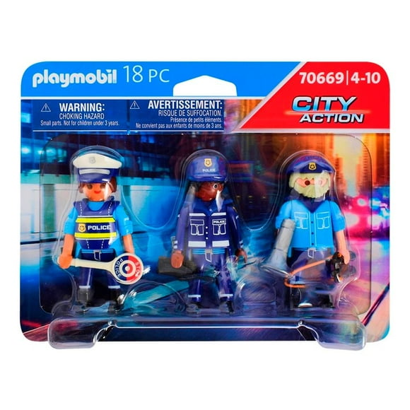 Figuras Playmobil City Action de Policías 18 Piezas
