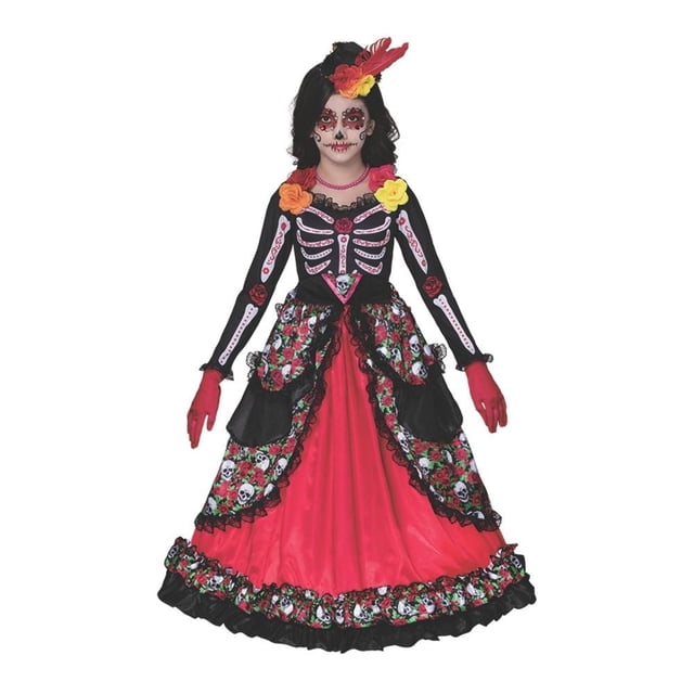 Disfraz de Catrina Way to Celebrate Set del Día de Muertos para Niñas M