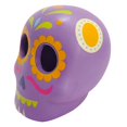 thumbnail image 2 of Portavelas de Halloween Way to Celebrate Calavera de Cerámica Morada 11.2 cm, 2 of 4