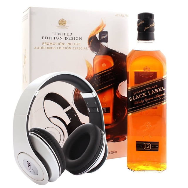 whisky Johnnie Walker Black Label 750 ml + audífonos edición especial