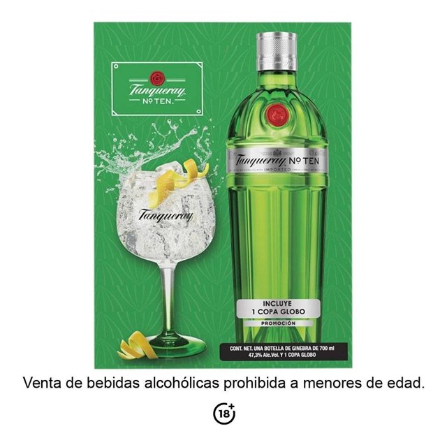 Ginebra Tanqueray No. Ten 700 ml + 1 copa globo