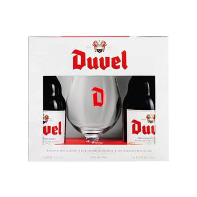 Cerveza Duvel belga especial 4 botellas de 330 ml + 1 vaso de cristal