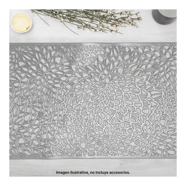Mantel Individual HolidayTime Patron Figuras Plata 30 x 45 cm