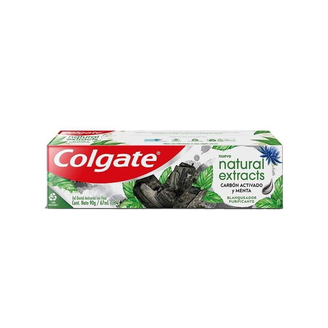Pasta Dental Blanqueadora Colgate Natural Extracts Carbón activado y Menta 90 g