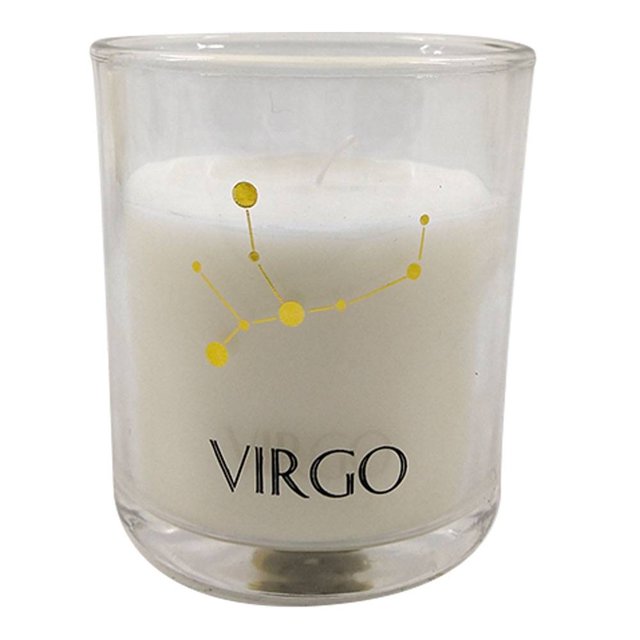 Vela Decorativa Hometrends Virgo Blanca en Vaso de Vidrio 7.3 x 7.3 x 8 cm