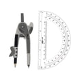 thumbnail image 1 of Compás y Transportador Pen & Gear Transparente con Lápiz, 1 of 2