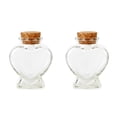 thumbnail image 1 of Set de Botellas de Vidrio Prichos con Corcho en Forma de Corazón 2 pzas, 1 of 4