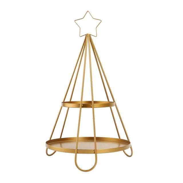 Árbol Holiday Time Metal Navideño 2 Capas Dorado