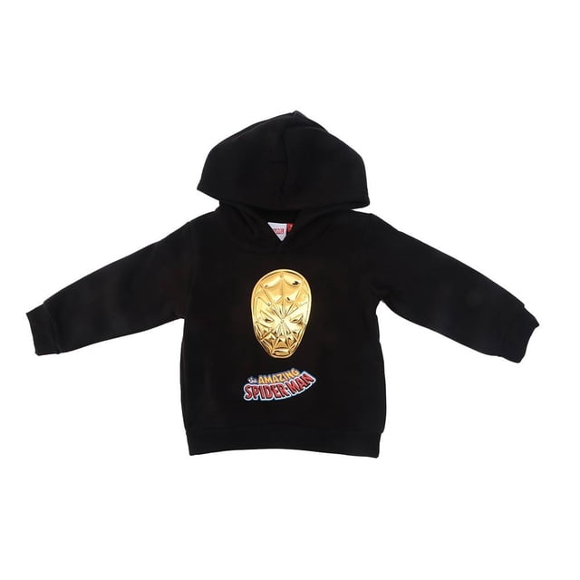 Sudadera Marvel Unisex 2 Capucha Diseño Hombre Araña Dorado Manga larga Negro