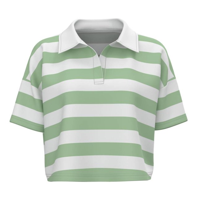 Playera George Talla M Rayas Verde con Blanco