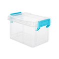 thumbnail image 1 of Caja de Almacenamiento Mainstays de Plástico Transparente con Asas Azules 12.2 cm, 1 of 2