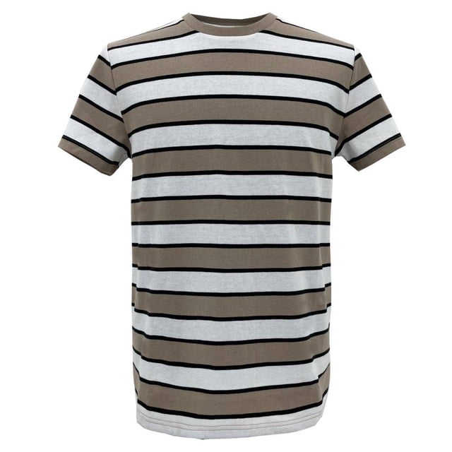 Playera George Talla CH Manga Corta Diseño Rayas Café