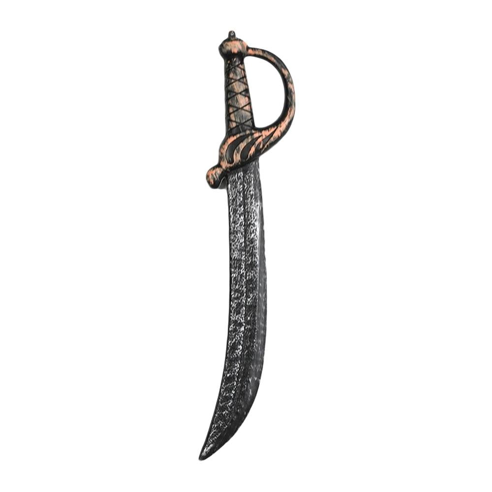 Spinosaurus Set De 2 Espadas Pirata Largas De 80 Cm – Accesorios De Plástico Resistente Con Mango Retro Y Detalles Dorados, Ideales Para Disfraces De Halloween Y Cosplay Para Niños Y Adultos