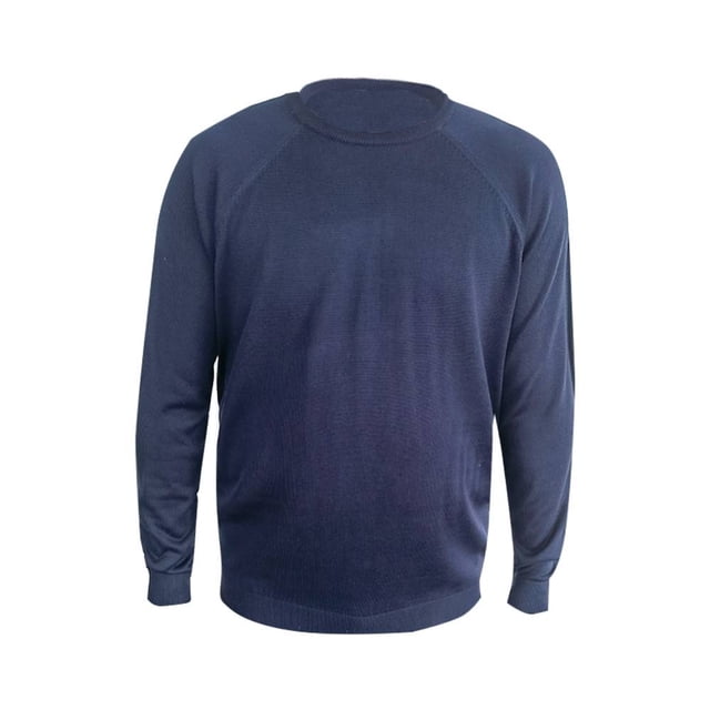 Suéter George Talla M Cuello Redondo Liso Acanalado Azul Marino