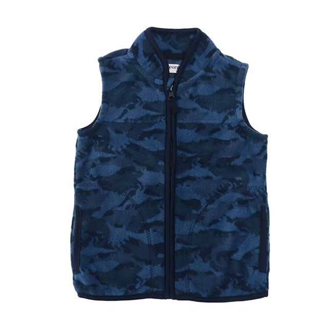 Chaleco George Niño 2 Polar con Diseño Camuflado Militar y Cierre Frontal con Bolsillos Azul