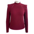 thumbnail image 1 of Suéter George Talla G Chenille Cuello Redondo con Ruffle Rojo, 1 of 4