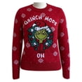 thumbnail image 1 of Ugly Suéter Grinch Talla M Grinch Mode On con Bordados Navideños Rojo, 1 of 4