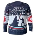 thumbnail image 1 of Ugly Suéter Star Wars Talla EG con Bordados Navideños Darth Vader vs Luke Skywalker Azul Marino, 1 of 4