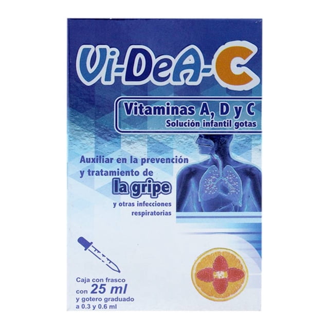 Solución infantil Vi-DeA -C en gotas frasco con 25 ml y gotero graduado