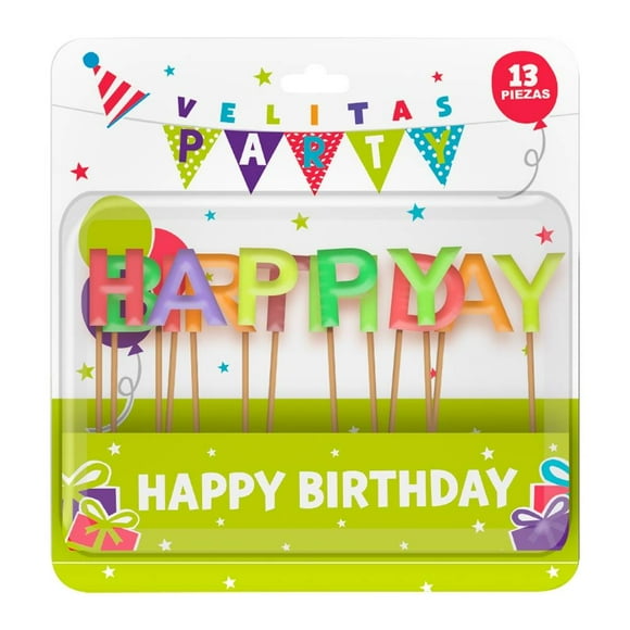 Velas de cumpleaños Gairet happy birthday multicolor